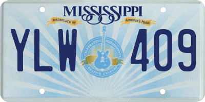 MS license plate YLW409