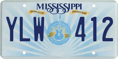 MS license plate YLW412
