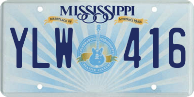 MS license plate YLW416