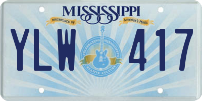 MS license plate YLW417