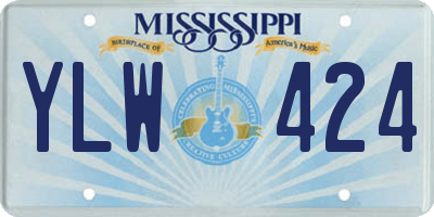 MS license plate YLW424