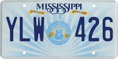 MS license plate YLW426
