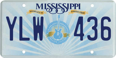 MS license plate YLW436