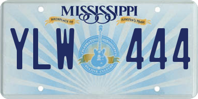 MS license plate YLW444