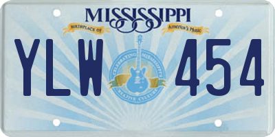 MS license plate YLW454