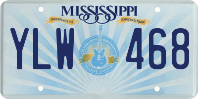 MS license plate YLW468