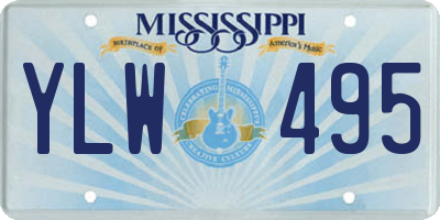 MS license plate YLW495