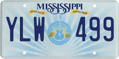 MS license plate YLW499