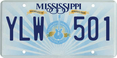 MS license plate YLW501