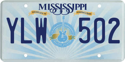 MS license plate YLW502