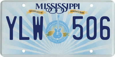 MS license plate YLW506