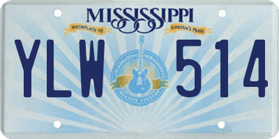 MS license plate YLW514