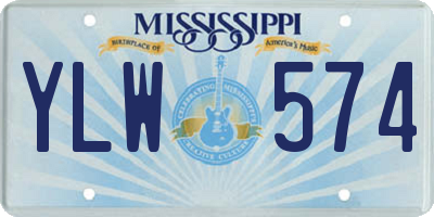 MS license plate YLW574