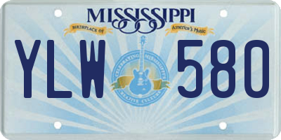 MS license plate YLW580