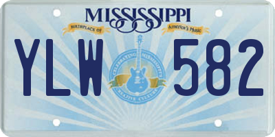 MS license plate YLW582