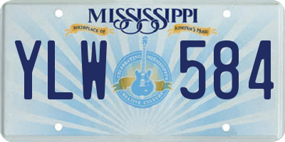 MS license plate YLW584