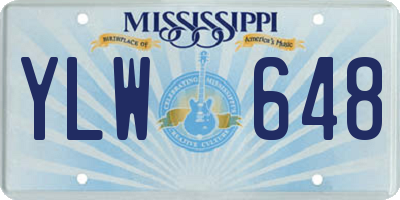 MS license plate YLW648