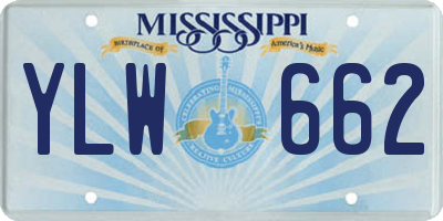 MS license plate YLW662