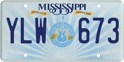MS license plate YLW673
