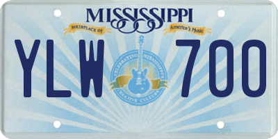 MS license plate YLW700