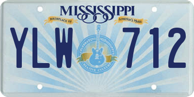 MS license plate YLW712