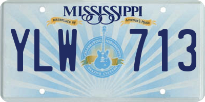 MS license plate YLW713