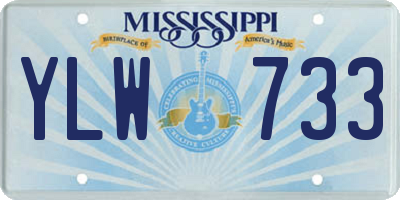 MS license plate YLW733