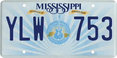 MS license plate YLW753