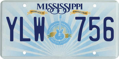 MS license plate YLW756