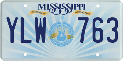 MS license plate YLW763