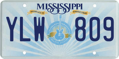 MS license plate YLW809