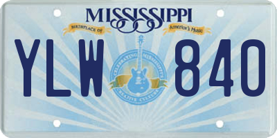 MS license plate YLW840