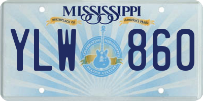 MS license plate YLW860