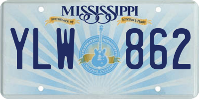 MS license plate YLW862