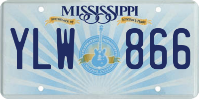 MS license plate YLW866