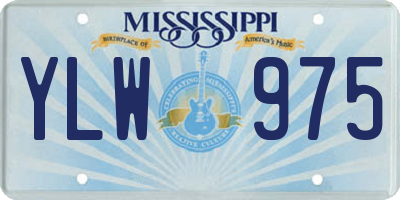 MS license plate YLW975