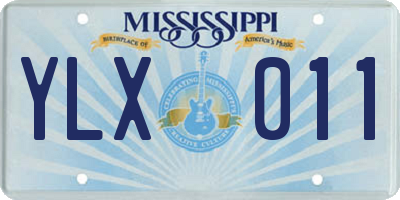 MS license plate YLX011