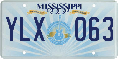 MS license plate YLX063