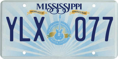 MS license plate YLX077