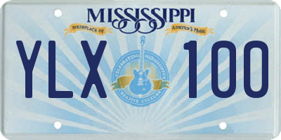 MS license plate YLX100