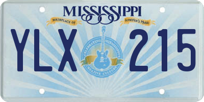 MS license plate YLX215