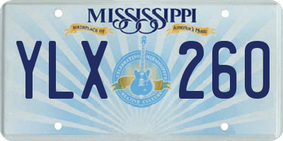 MS license plate YLX260