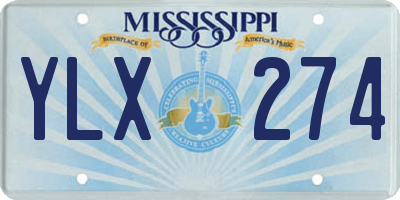 MS license plate YLX274