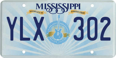 MS license plate YLX302