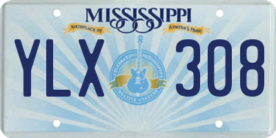 MS license plate YLX308