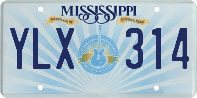 MS license plate YLX314