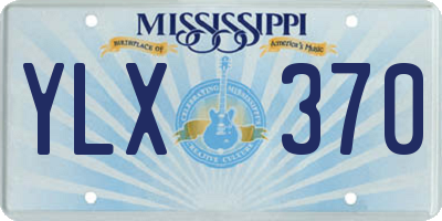 MS license plate YLX370