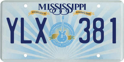 MS license plate YLX381