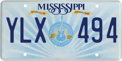 MS license plate YLX494