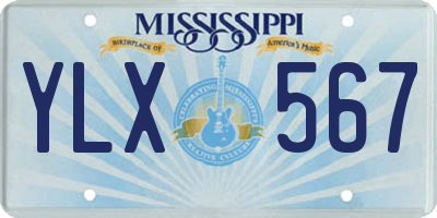 MS license plate YLX567